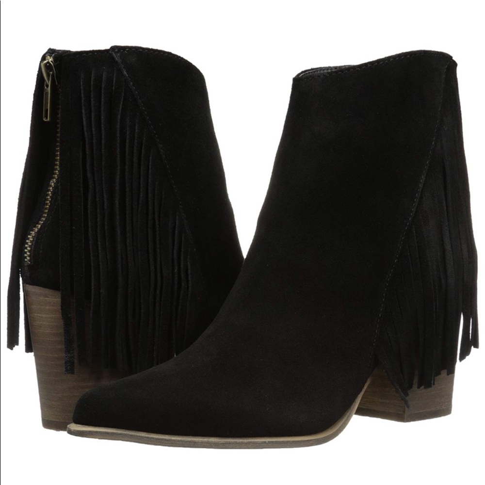Steve Madden Mid heel suede fringe bootie